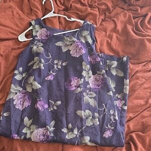 Floral Purple Sleeveless Top